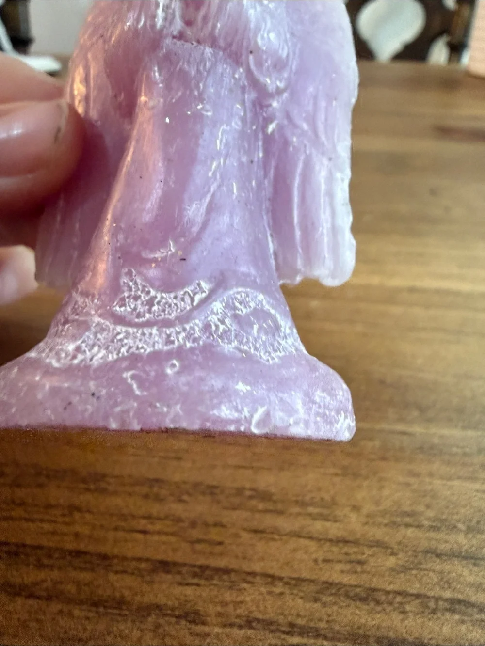 Hand-Carved Pink Angel Candle
